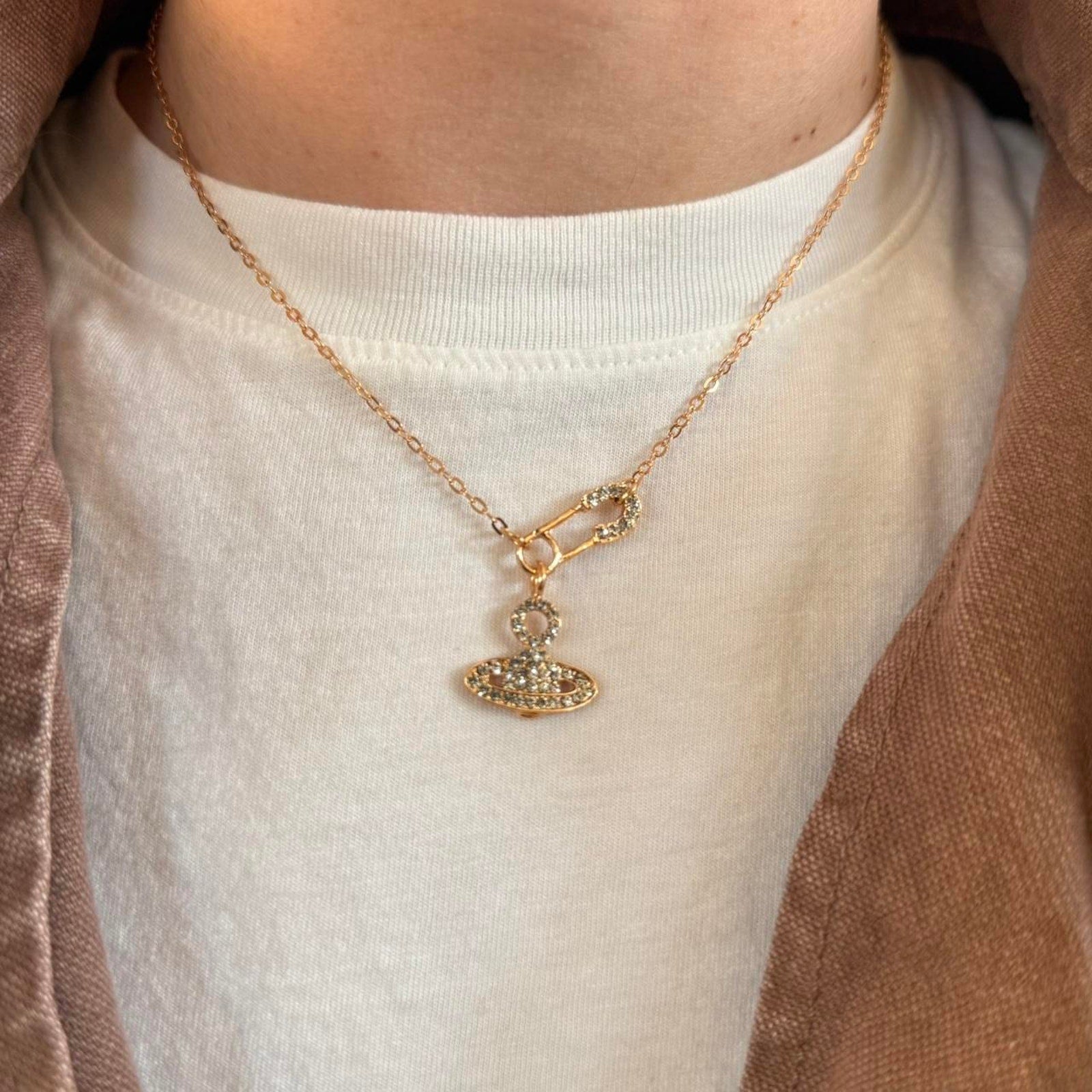 Gold Orb Pendant Necklace