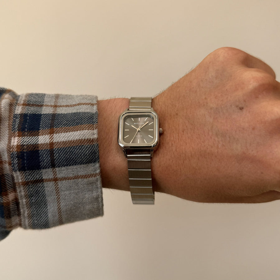 Square Black Dial Watch