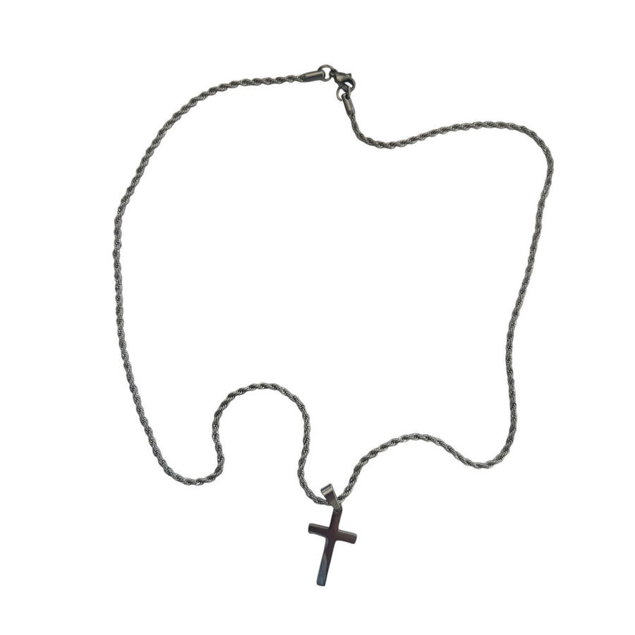 Black Cross Pendant Necklace
