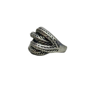 Silver Textured Wrap Ring