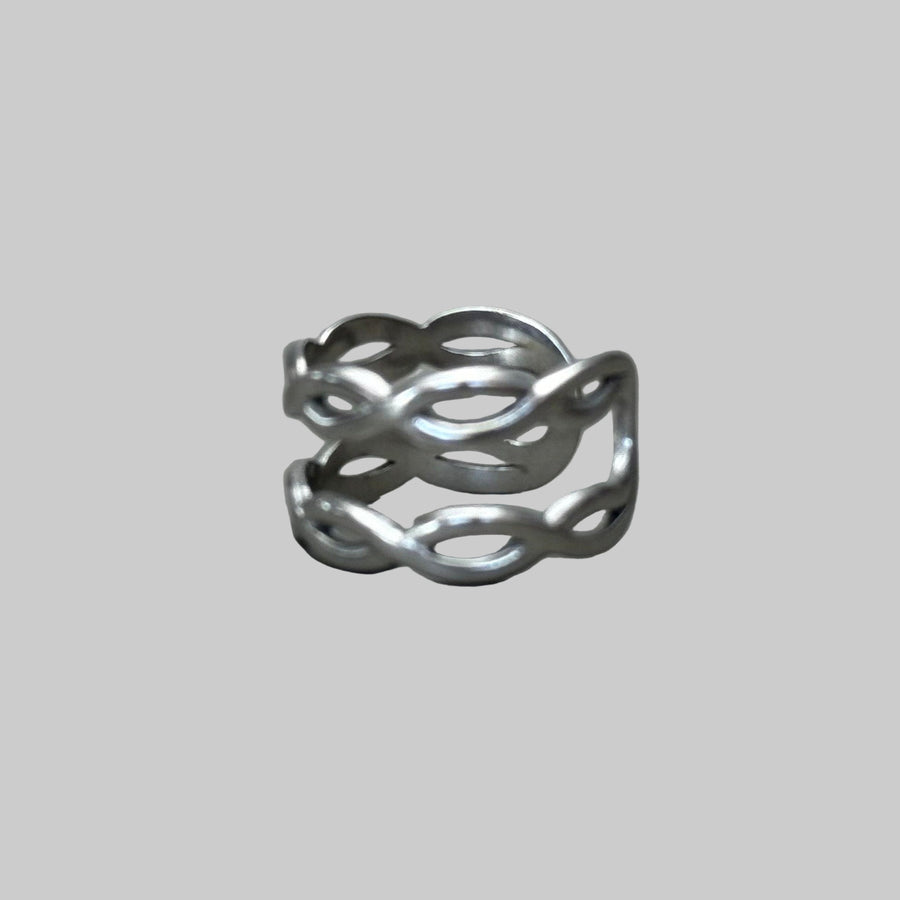 Silver Wave Link Ring