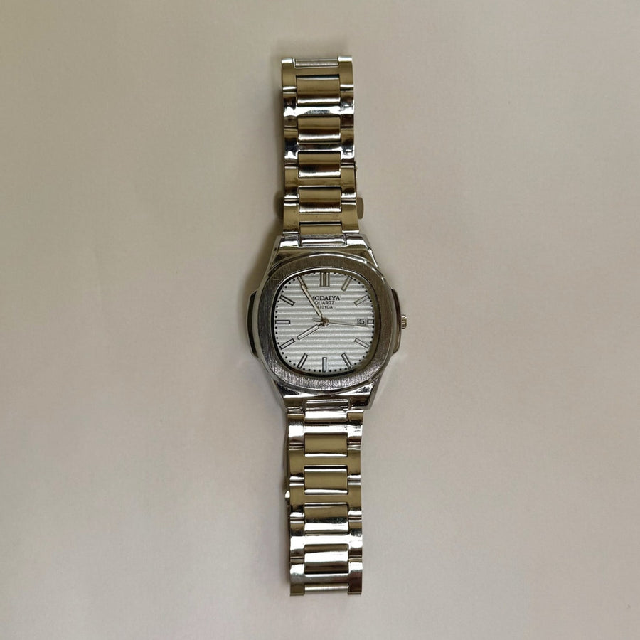 Silver White Dial Bracelet Watch