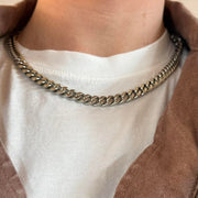 Silver Cuban Link Chain Necklace
