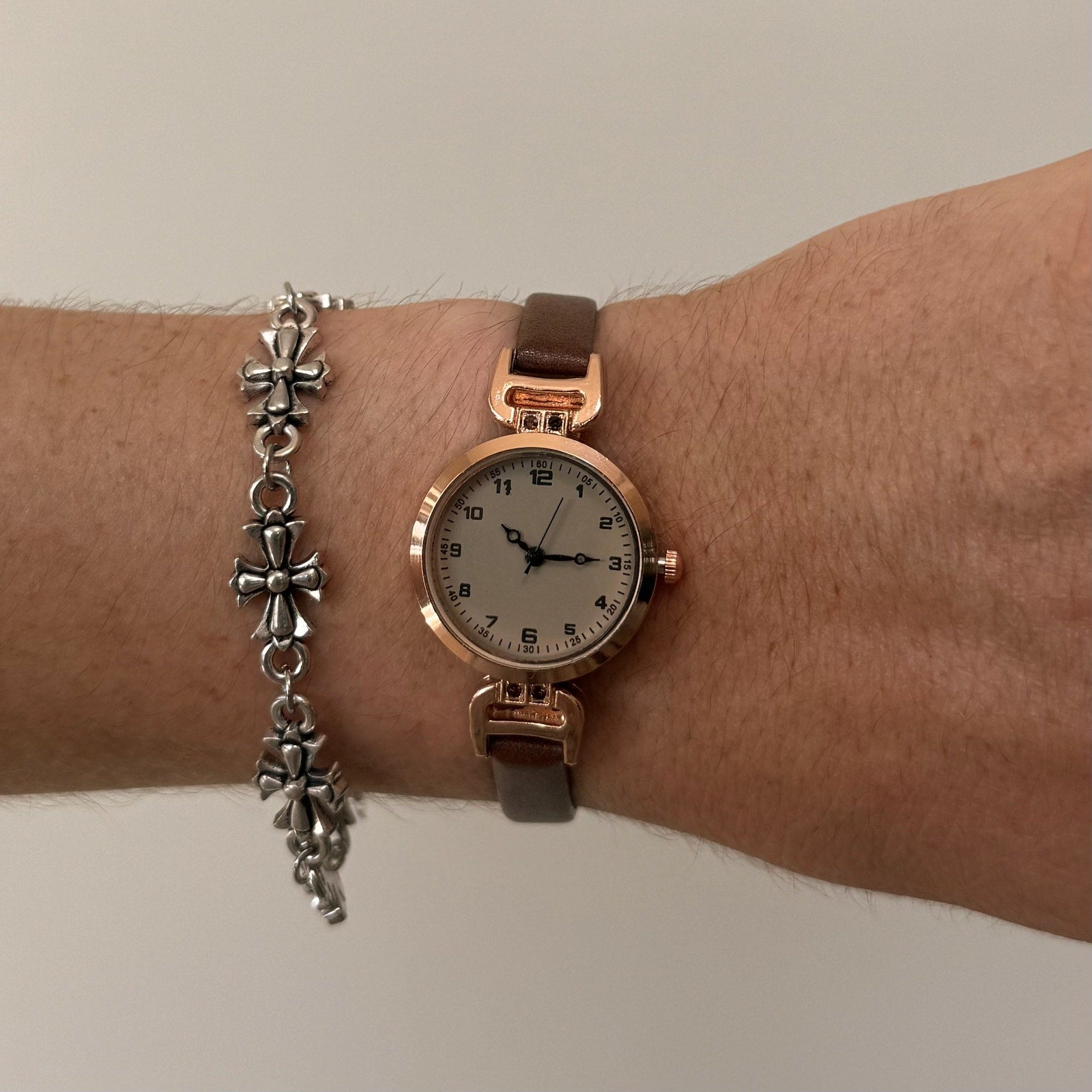 Rose Gold Leather Watch