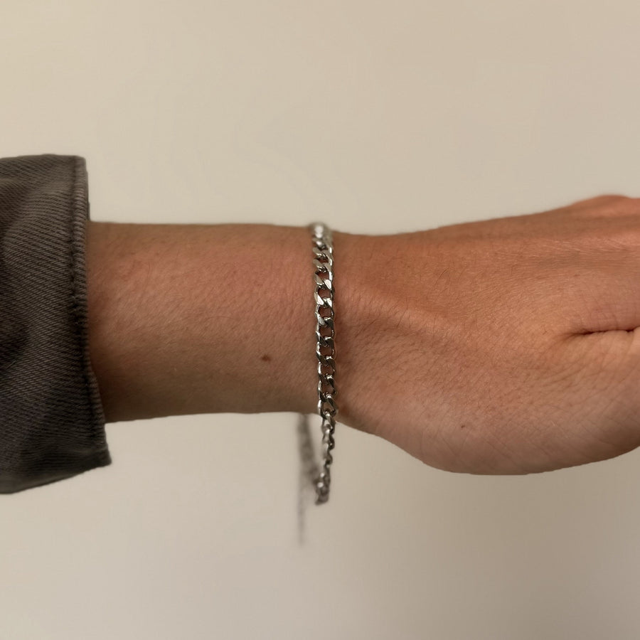 Silver Cuban Chain Bracelet