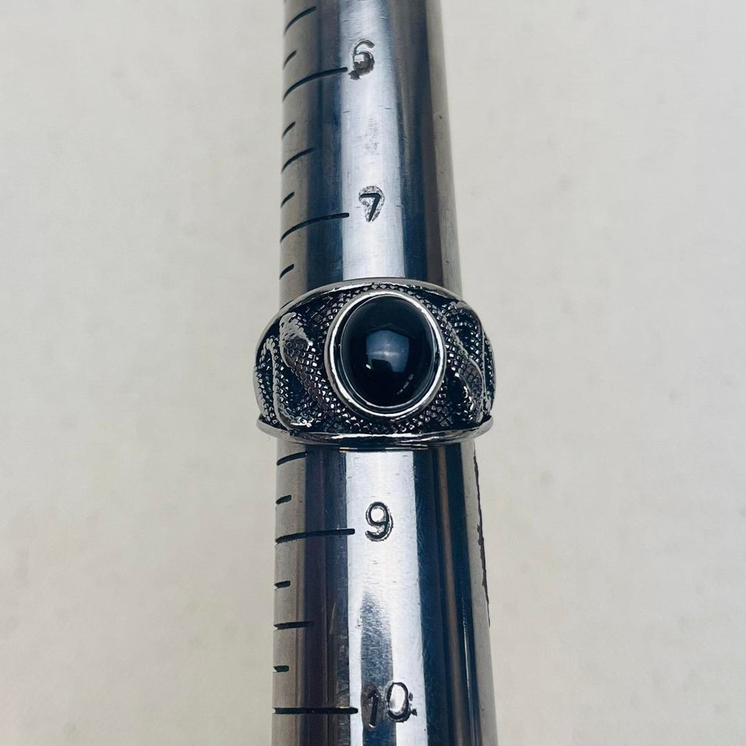 Silver Black Stone Ring - Rynor
