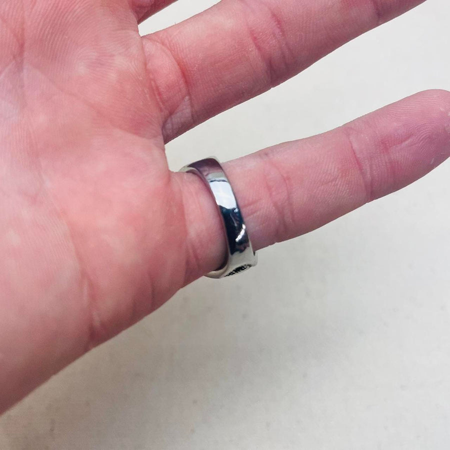 Silver Black Stone Ring