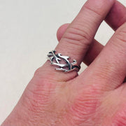 Silver Thorn Band Ring