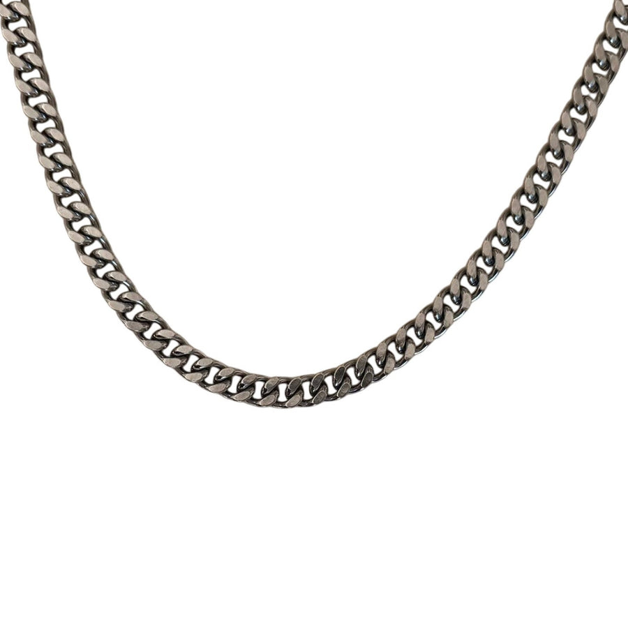 Silver Cuban Link Chain Necklace