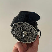 Black Ram Skull Belt
