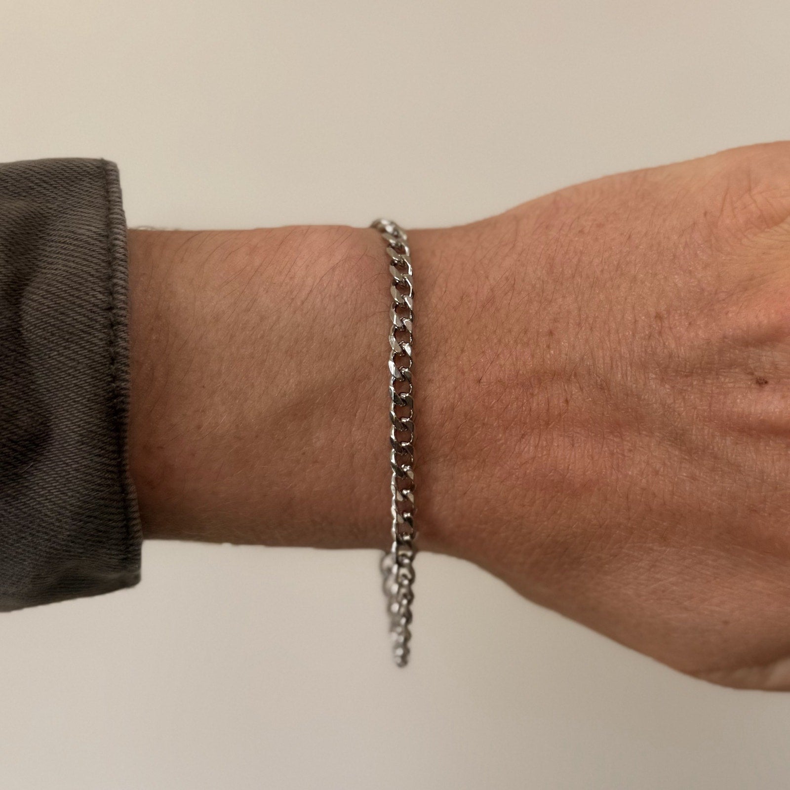 Silver Cuban Chain Bracelet