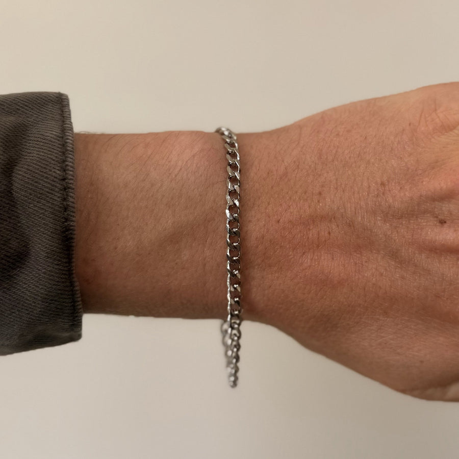 Silver Cuban Chain Bracelet