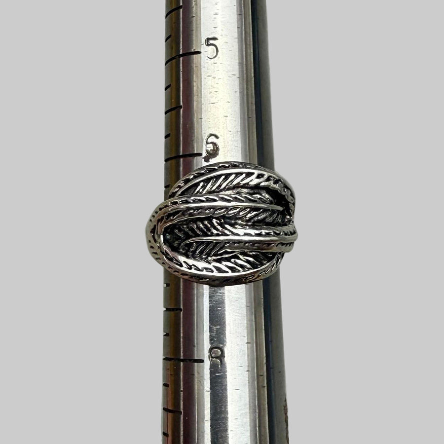 Silver Textured Wrap Ring