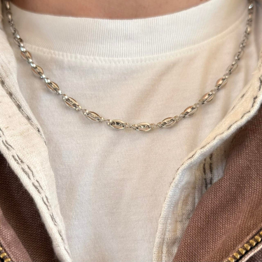 Silver Beaded Chain Necklace