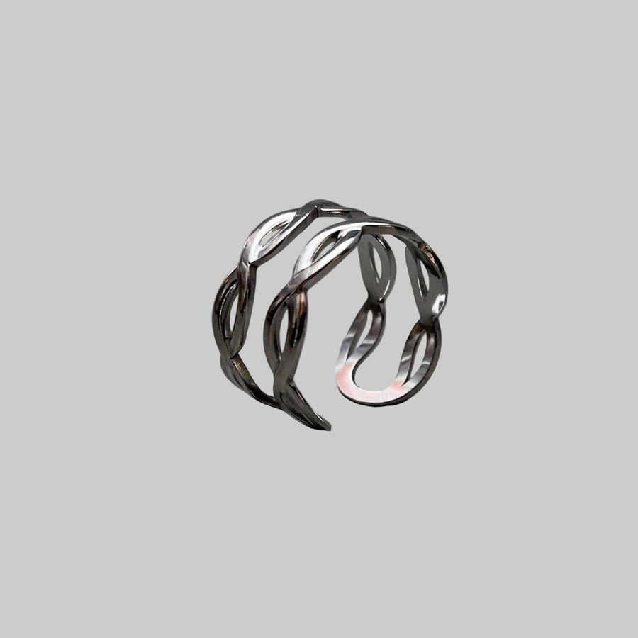 Silver Wave Link Ring