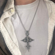 Gothic Silver Cross Necklace
