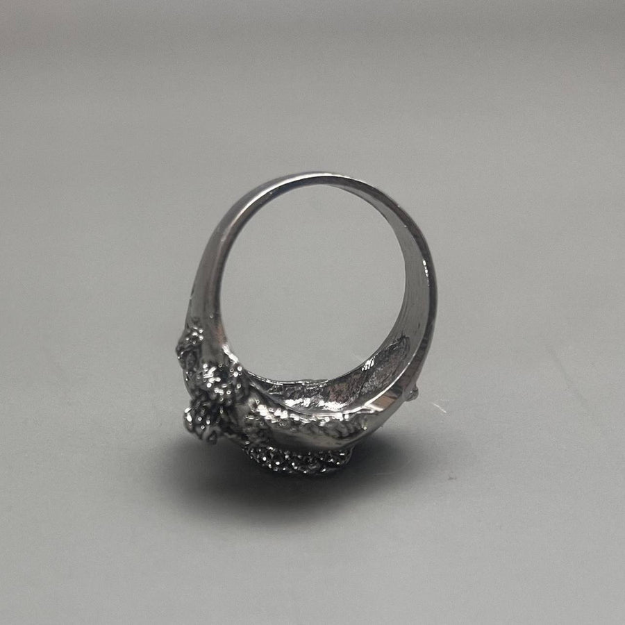 Silver Lion Head Ring