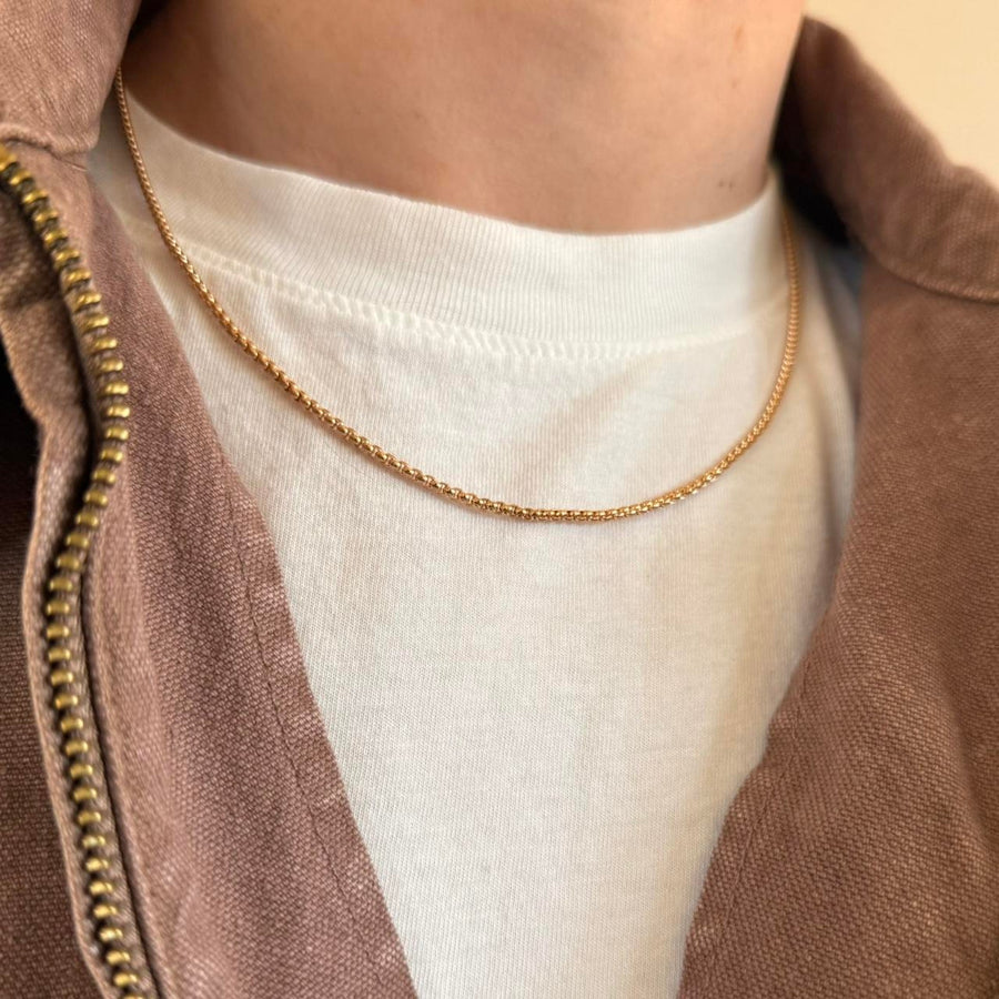 Gold Herringbone Chain Necklace
