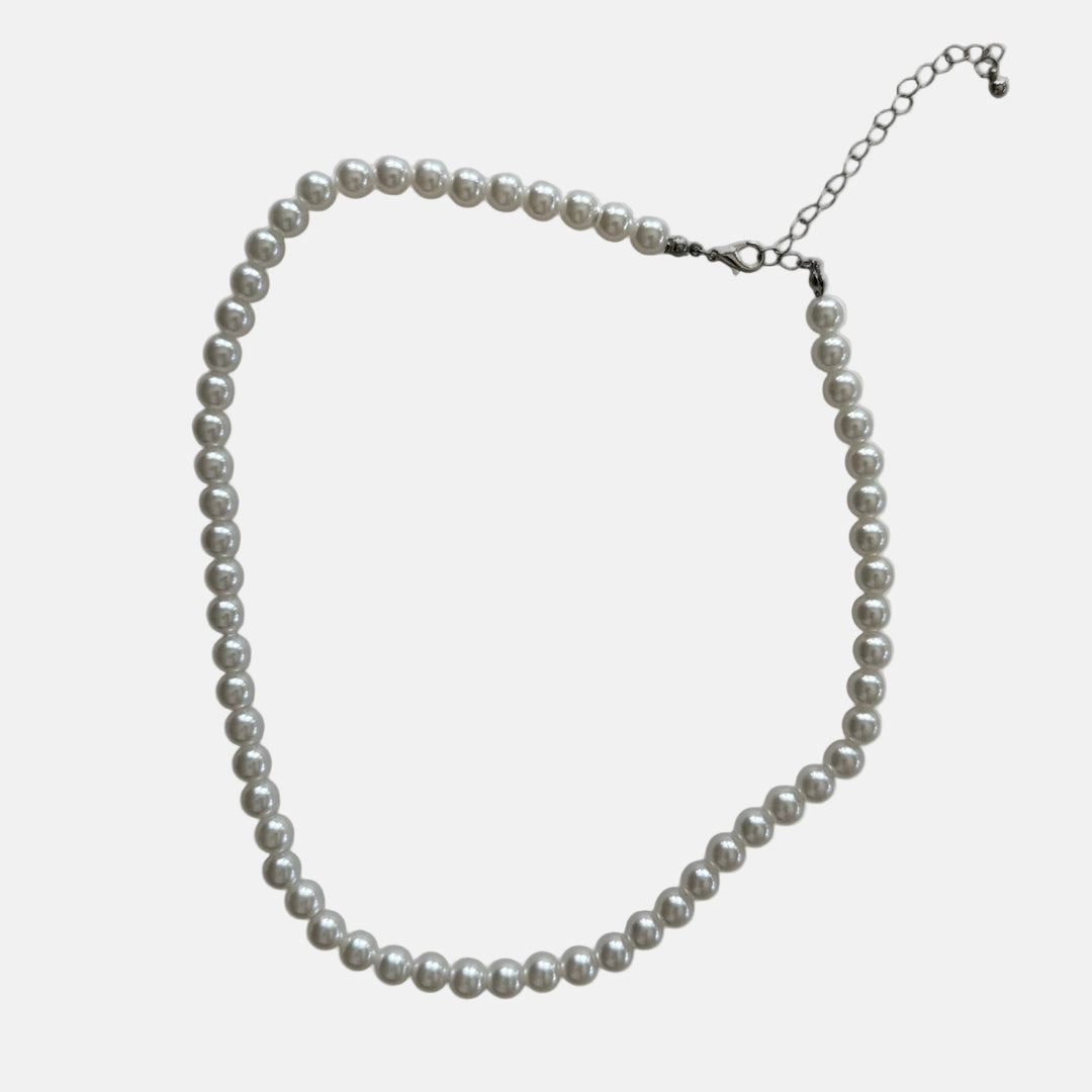White Pearl Bead Necklace - Rynor