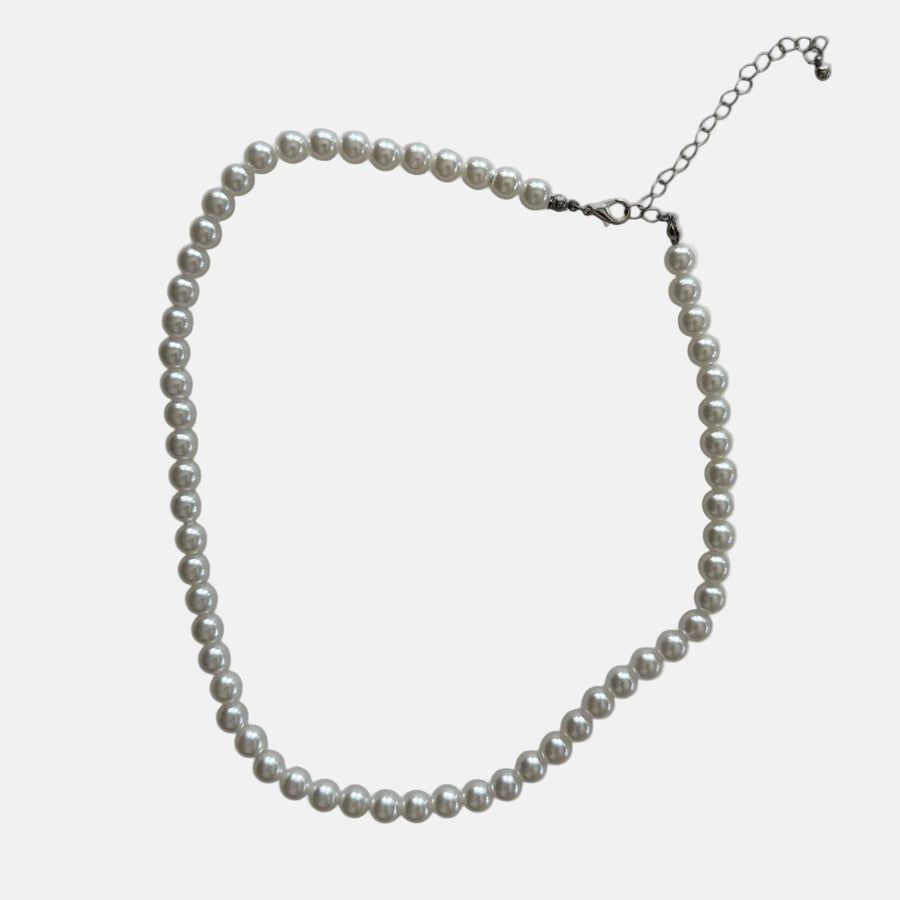 White Pearl Bead Necklace