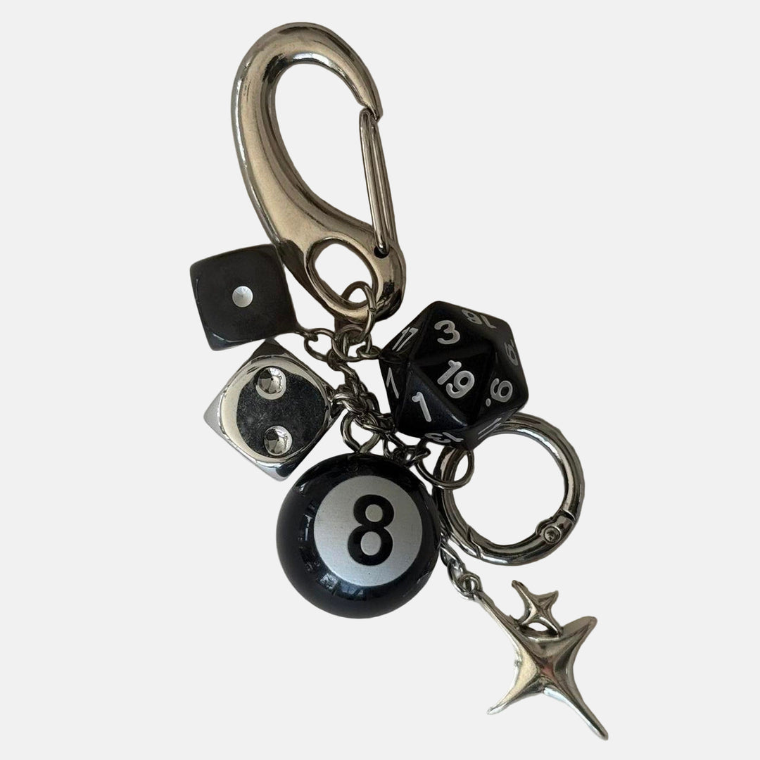 Dice & 8 Ball Keychain