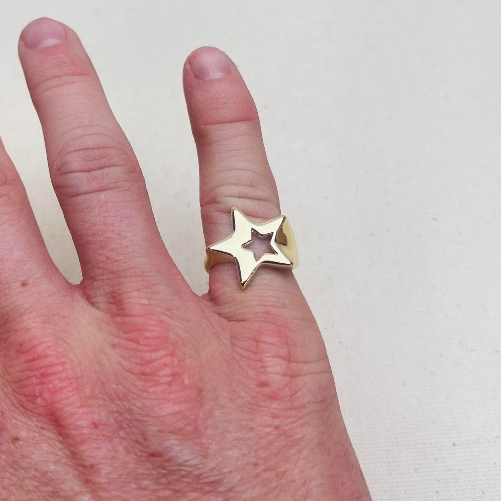 Gold Star Cutout Ring