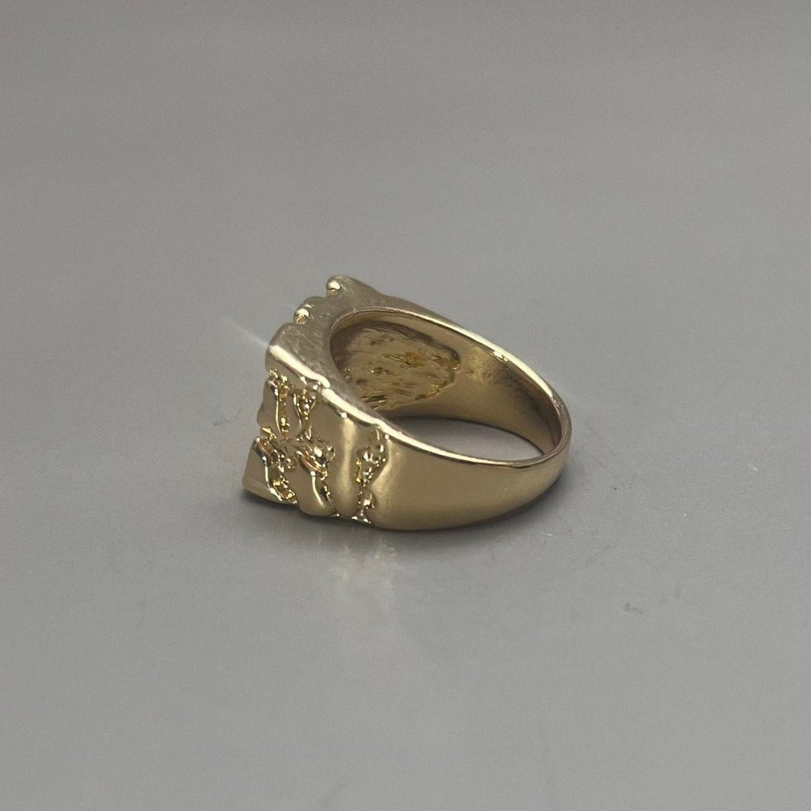 Gold Textured Block Ring - Rynor