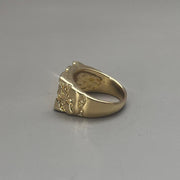 Gold Textured Block Ring