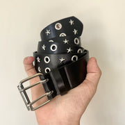 Black Grommet Star Belt