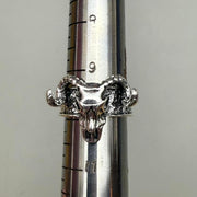 Silver Bull Skull Ring