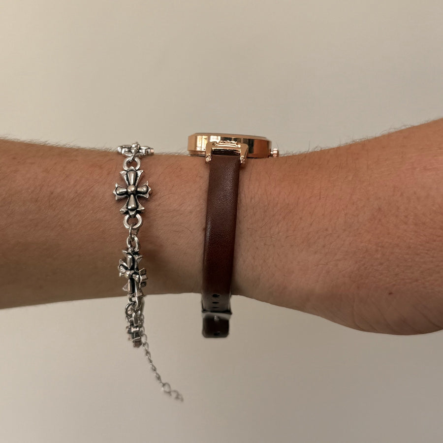 Rose Gold Leather Watch