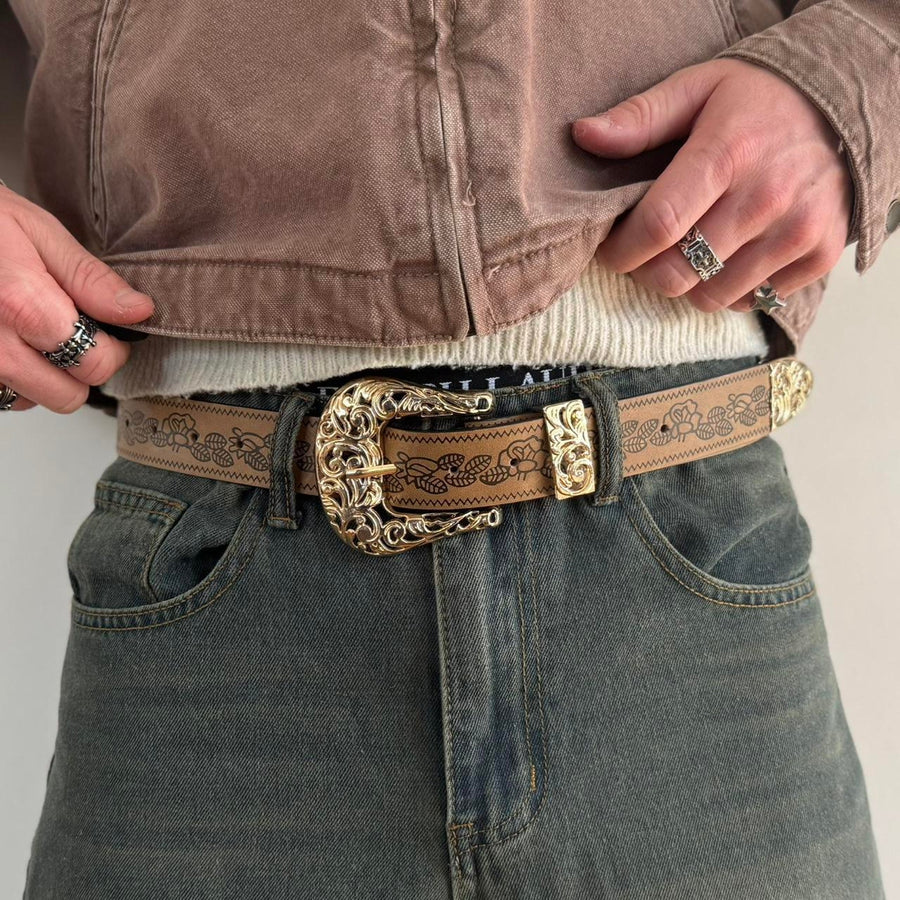 Tan Western Buckle Belt