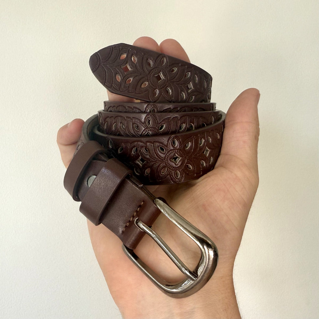 Brown Tooled Belt - Rynor