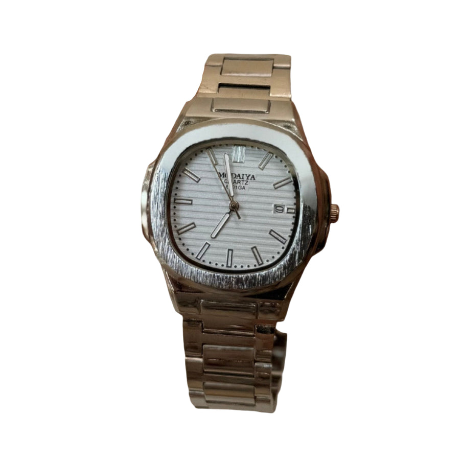 Silver White Dial Bracelet Watch