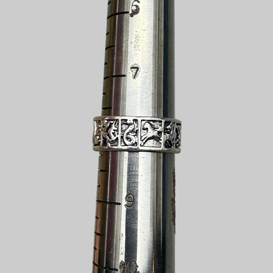Silver Geometric Band Ring