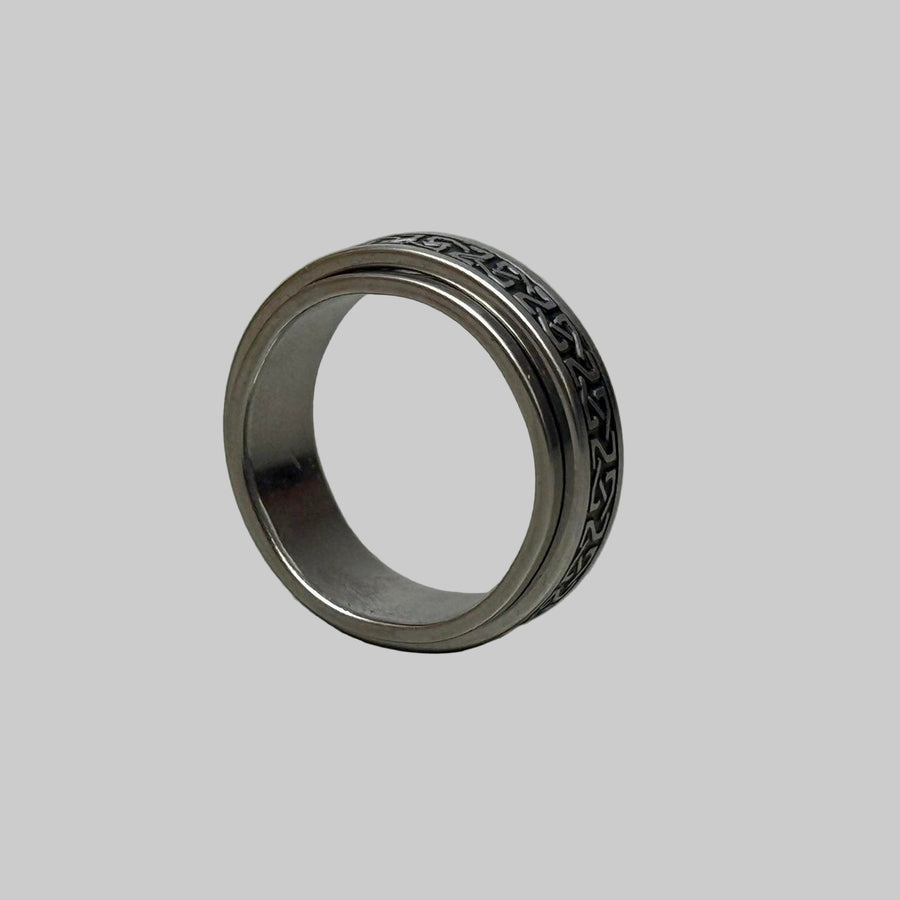 Silver Pattern Band Ring
