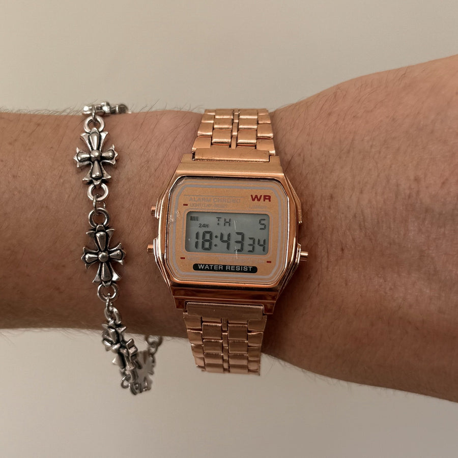 Rose Gold Digital Quartz Watch