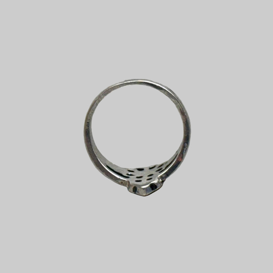 Silver Compass Cross Ring