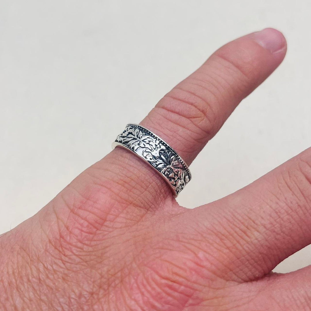Ornate Silver Band Ring - Rynor