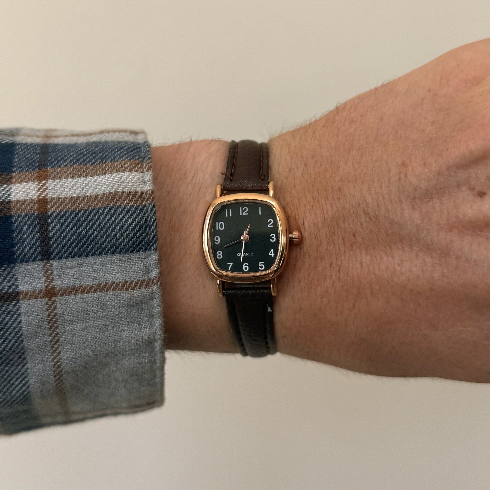 Black Dial Leather Watch