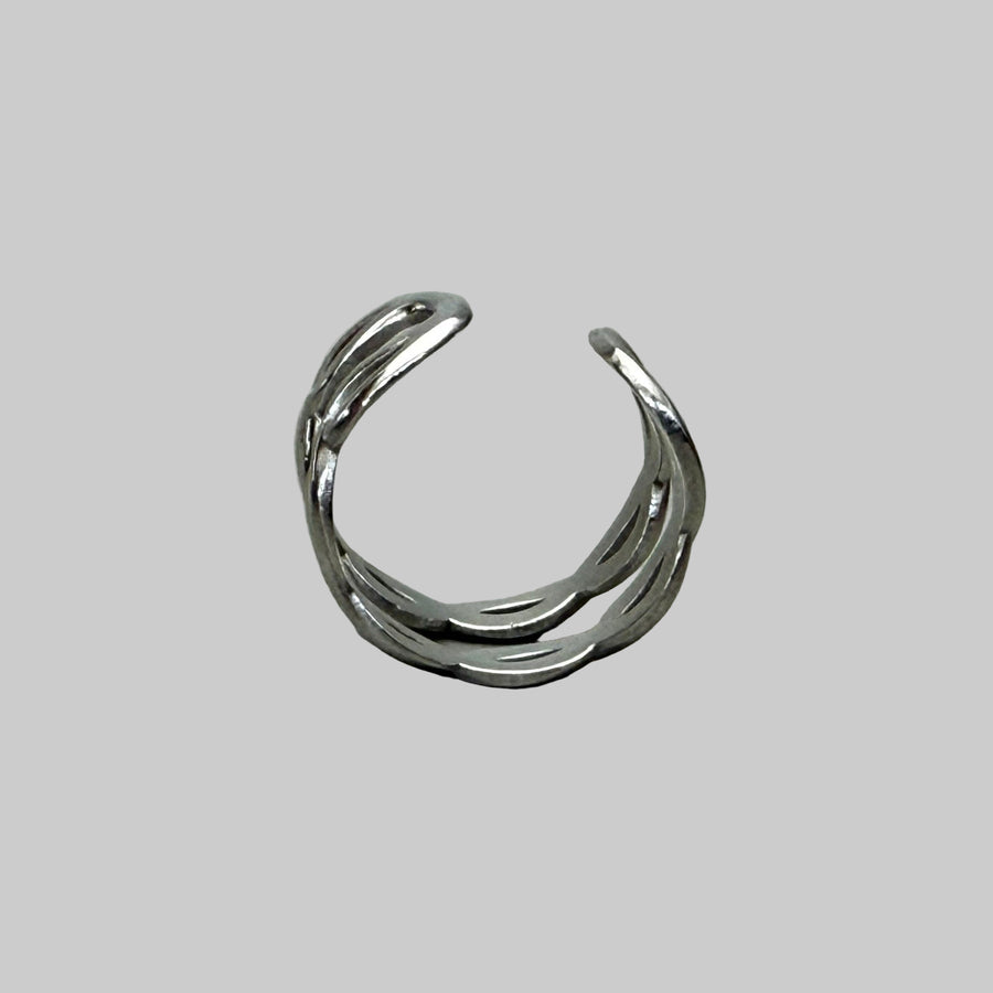 Silver Wave Link Ring