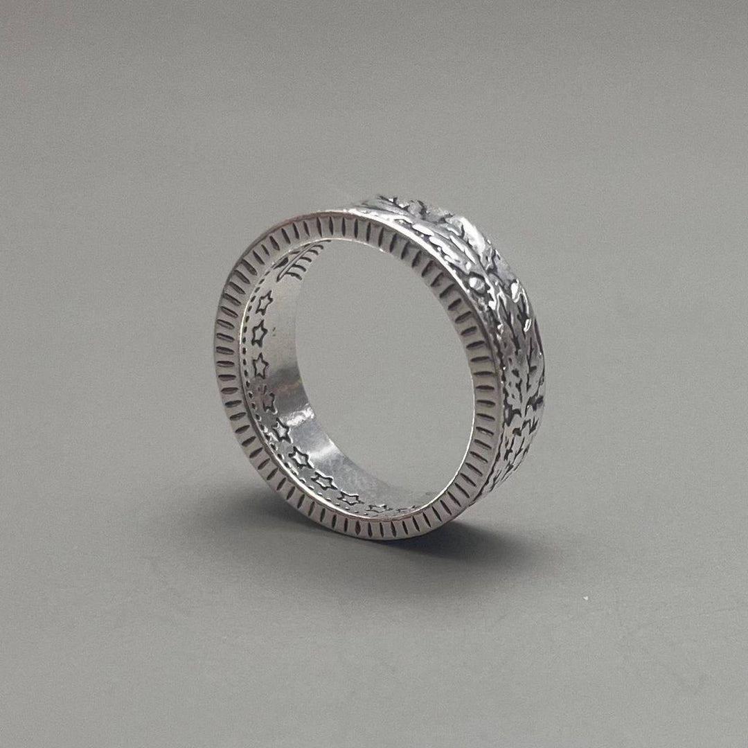 Ornate Silver Band Ring - Rynor