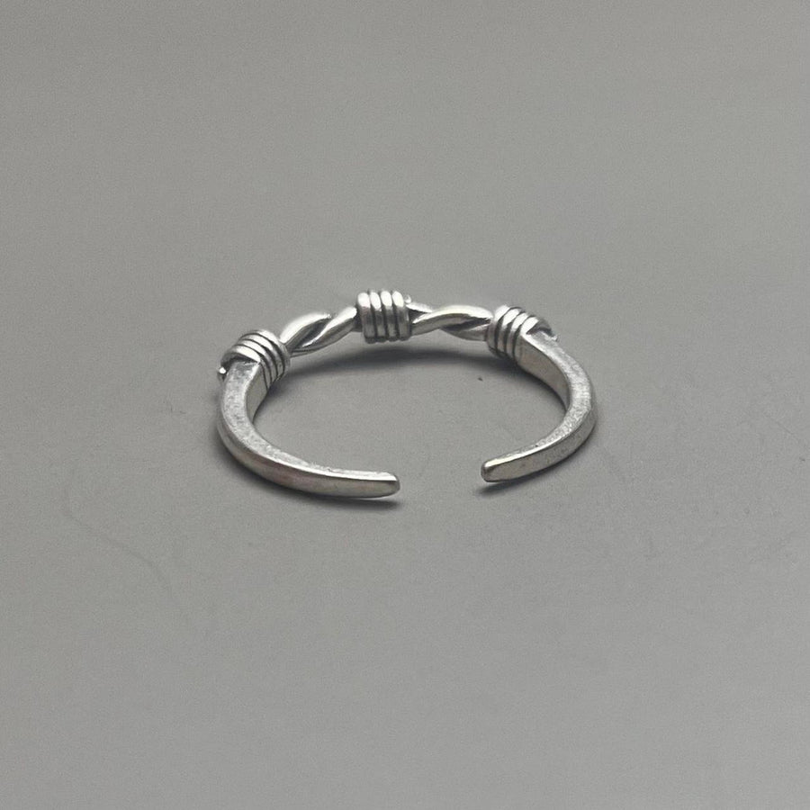 Silver Barbed Wire Ring