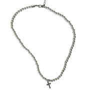 Pearl Bead Cross Necklace
