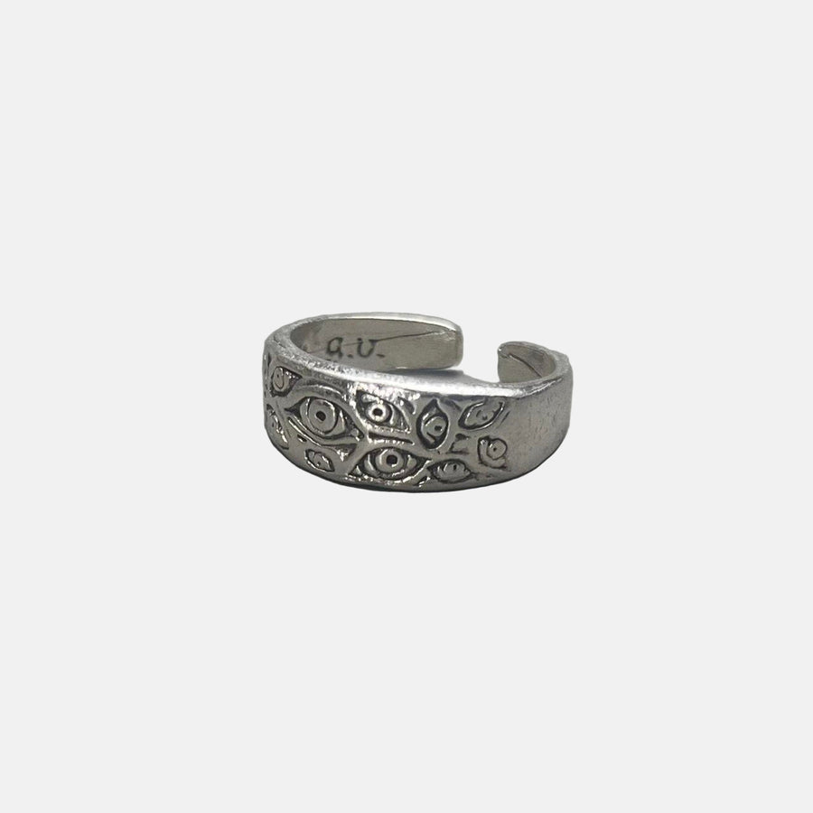 Silver Floral Band Ring