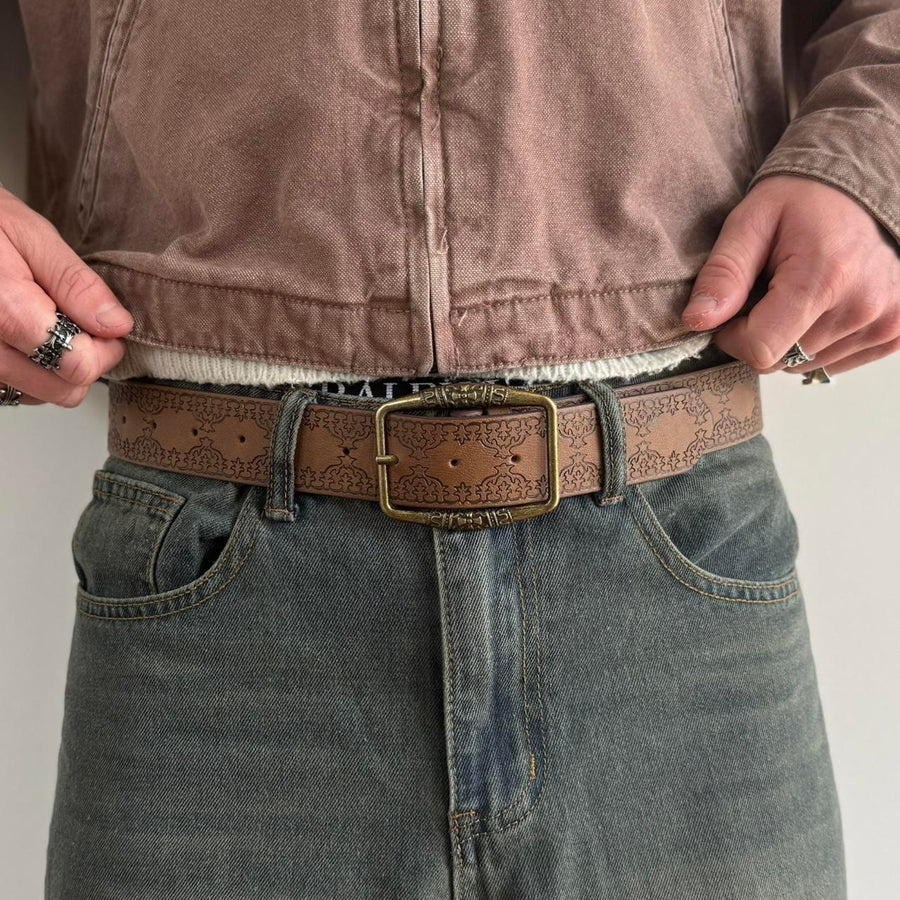 Brass Buckle Brown Belt