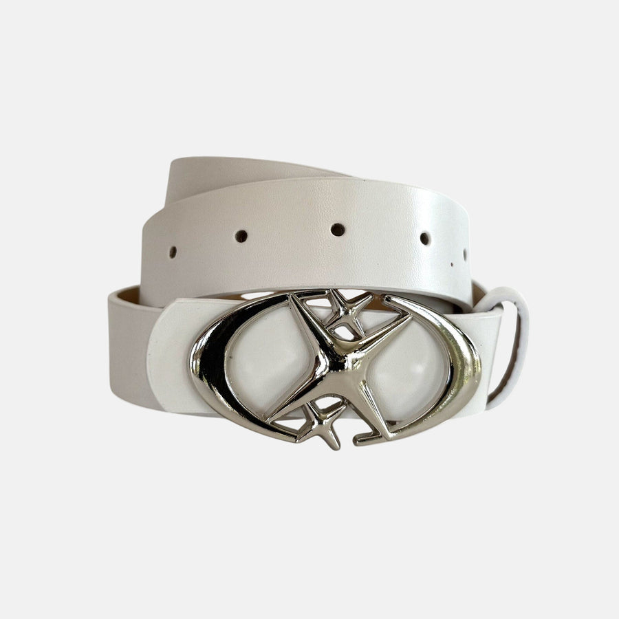 White Chrome Buckle Belt