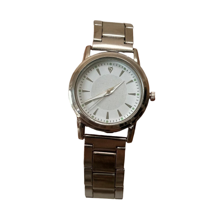 Silver White Dial Watch