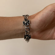 Silver Cross Chain Bracelet