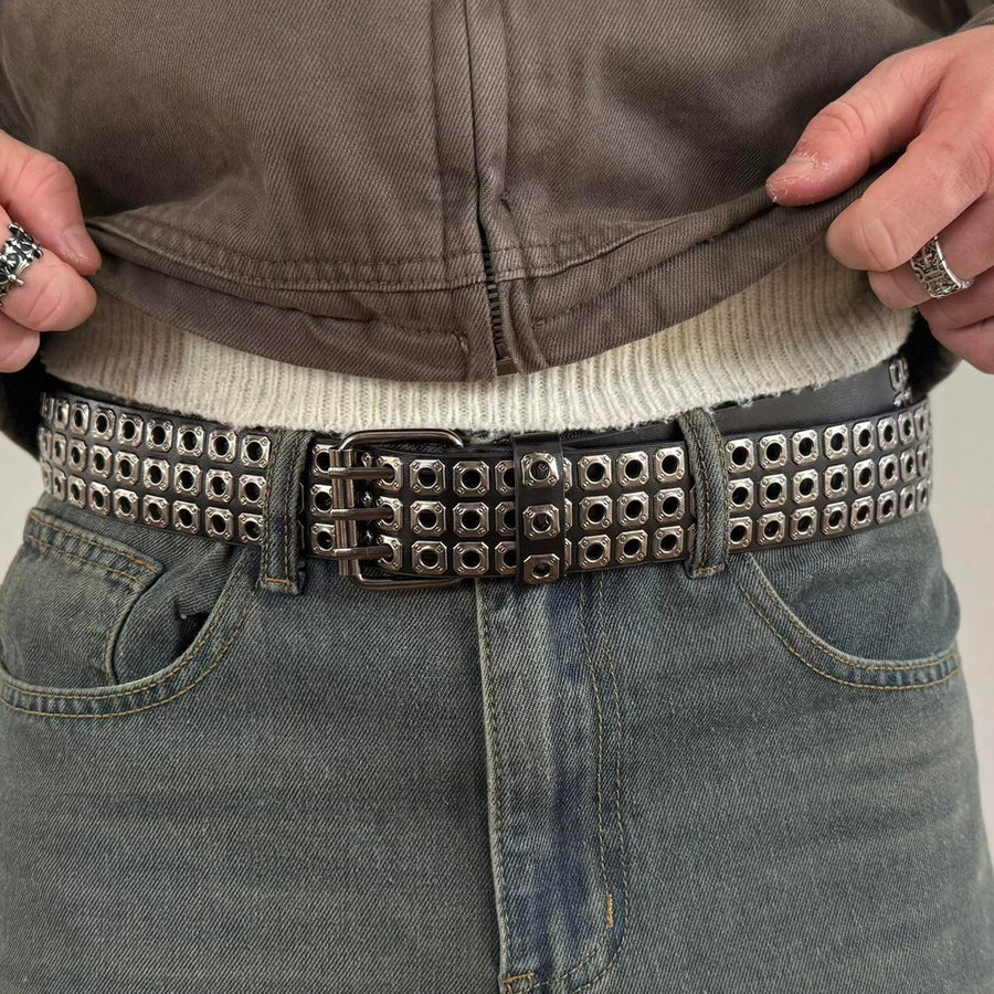 Triple Row Grommet Belt